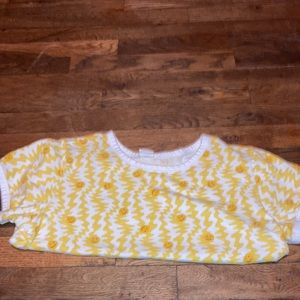 White and yellow sun crop top